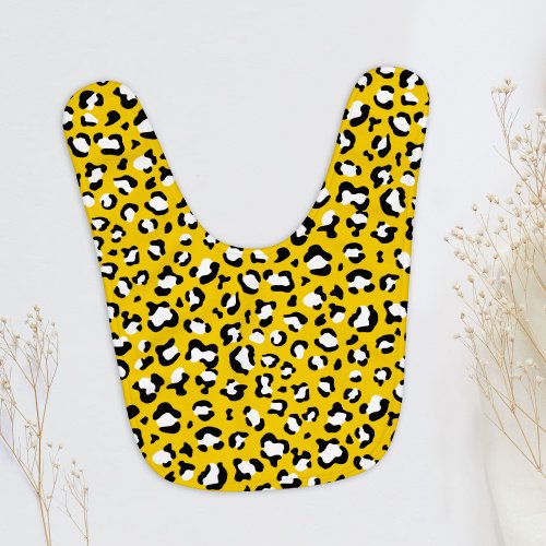 Leopard Print Leopard Spots Yellow Leopard Baby Bib