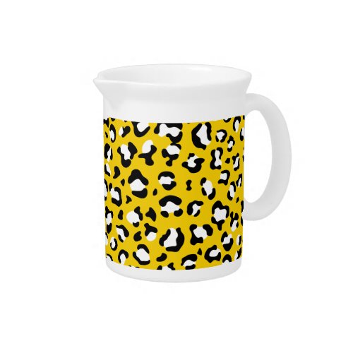 Leopard Print Leopard Spots Yellow Leopard Beverage Pitcher