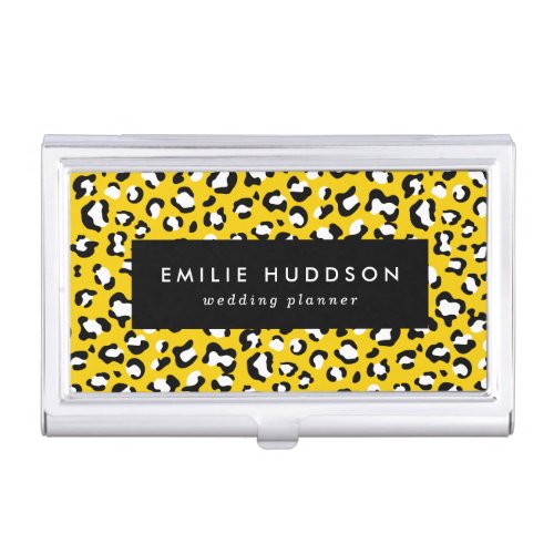 Leopard Print Leopard Spots Yellow Leopard Business Card Case