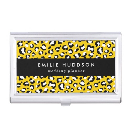 Leopard Print Leopard Spots Yellow Leopard Business Card Case