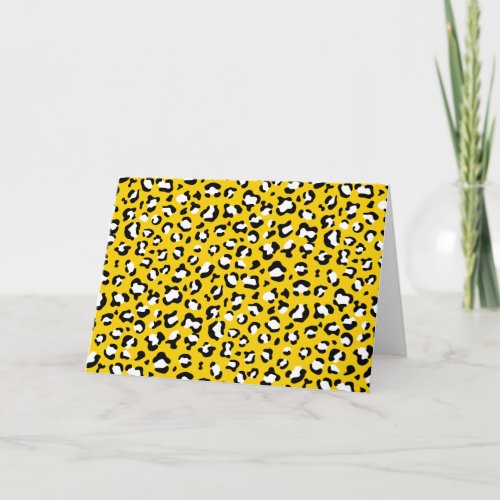 Leopard Print Leopard Spots Yellow Leopard Card