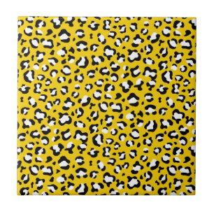 Leopard Print, Leopard Spots, Yellow Leopard Ceramic Tile
