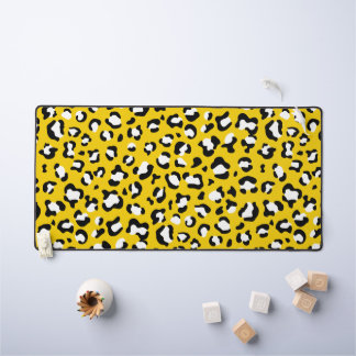 Leopard Print, Leopard Spots, Yellow Leopard Desk Mat