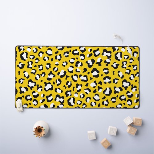 Leopard Print Leopard Spots Yellow Leopard Desk Mat