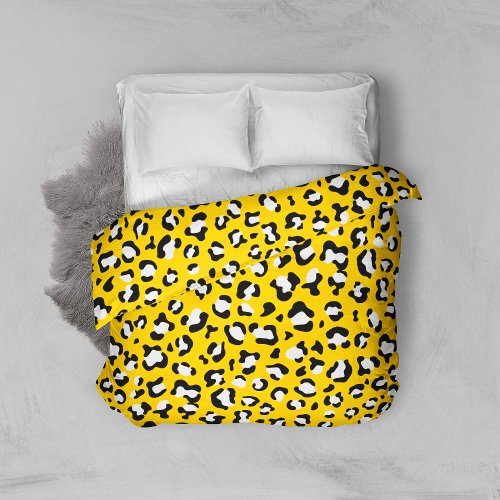 Leopard Print Leopard Spots Yellow Leopard Duvet Cover