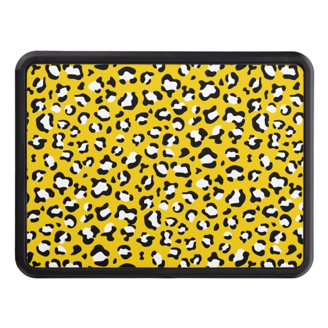 Leopard Print, Leopard Spots, Yellow Leopard Hitch Cover (Front)