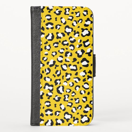 Leopard Print Leopard Spots Yellow Leopard iPhone X Wallet Case