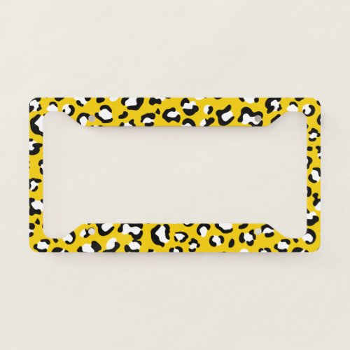Leopard Print Leopard Spots Yellow Leopard License Plate Frame
