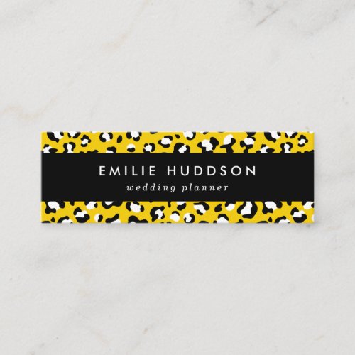 Leopard Print Leopard Spots Yellow Leopard Mini Business Card