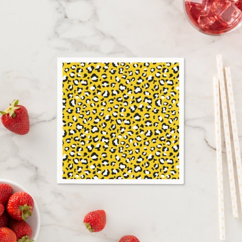 Leopard Print Leopard Spots Yellow Leopard Napkins