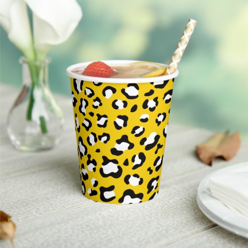 Leopard Print Leopard Spots Yellow Leopard Paper Cups