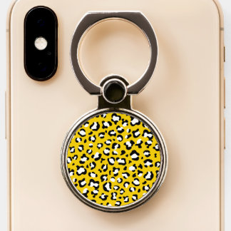 Leopard Print, Leopard Spots, Yellow Leopard Phone Ring Stand
