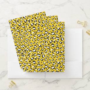 Leopard Print, Leopard Spots, Yellow Leopard Pocket Folder