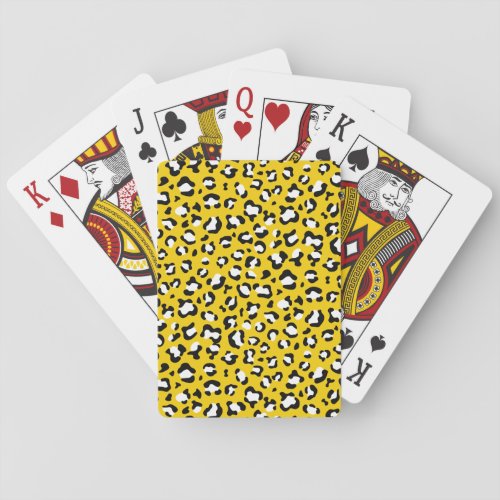 Leopard Print Leopard Spots Yellow Leopard Poker Cards