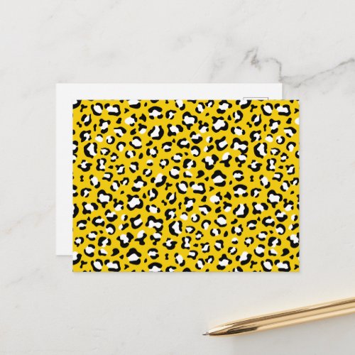 Leopard Print Leopard Spots Yellow Leopard Postcard