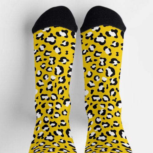 Leopard Print Leopard Spots Yellow Leopard Socks