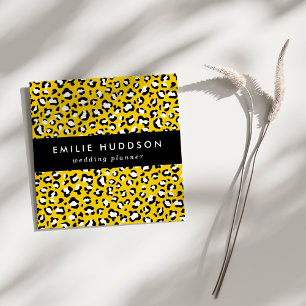 Leopard Print, Leopard Spots, Yellow Leopard Square Business Card