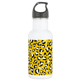 Leopard Print, Leopard Spots, Yellow Leopard Stainless Steel Water Bottle