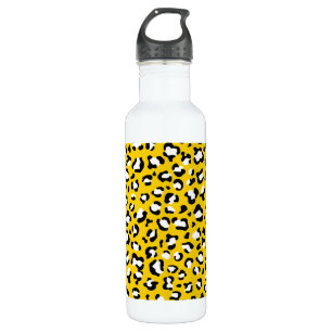 Leopard Print, Leopard Spots, Yellow Leopard Stainless Steel Water Bottle