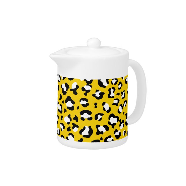 Leopard Print, Leopard Spots, Yellow Leopard Teapot (Right)