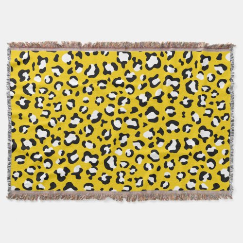 Leopard Print Leopard Spots Yellow Leopard Throw Blanket