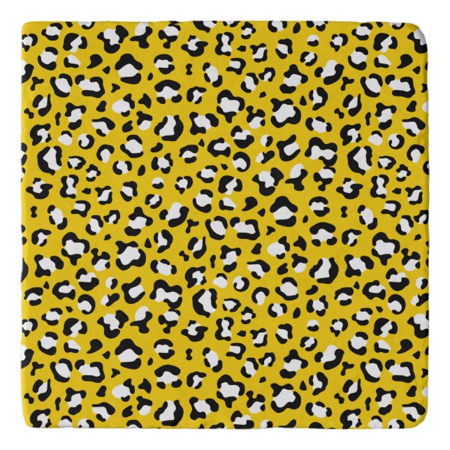 Leopard Print, Leopard Spots, Yellow Leopard Trivet (Front)