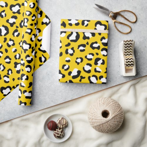 Leopard Print Leopard Spots Yellow Leopard Wrapping Paper