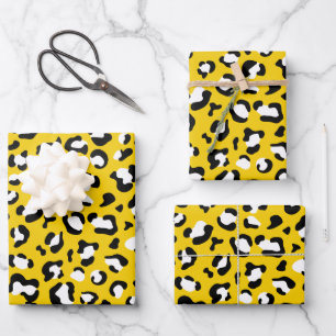 Leopard Print, Leopard Spots, Yellow Leopard Wrapping Paper Sheets