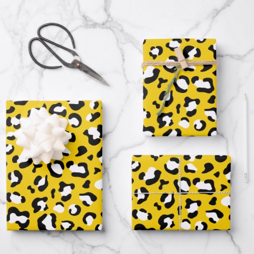 Leopard Print Leopard Spots Yellow Leopard Wrapping Paper Sheets