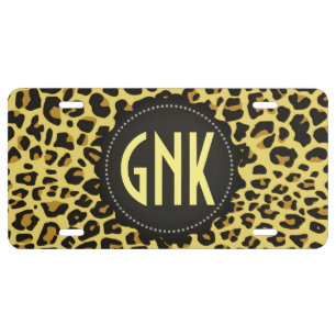 Leopard Print License Plate
