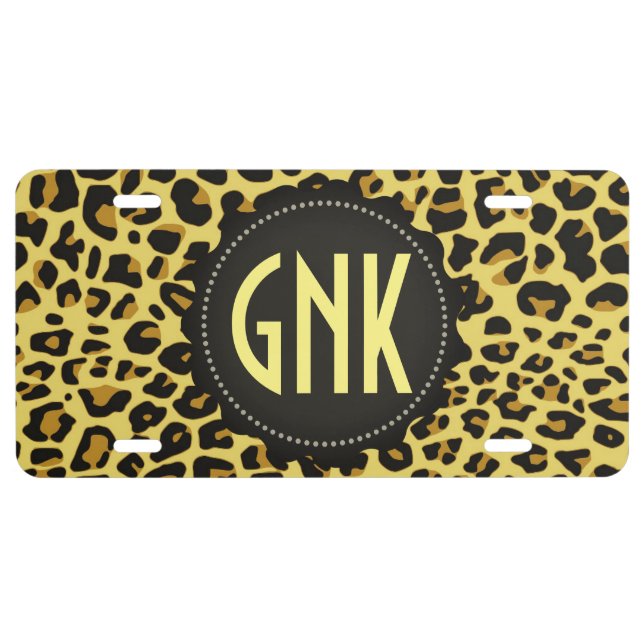 Leopard Print License Plate (Front)