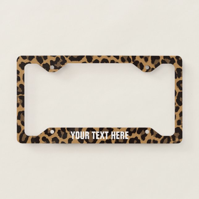 Leopard Print License Plate Frame (Front)