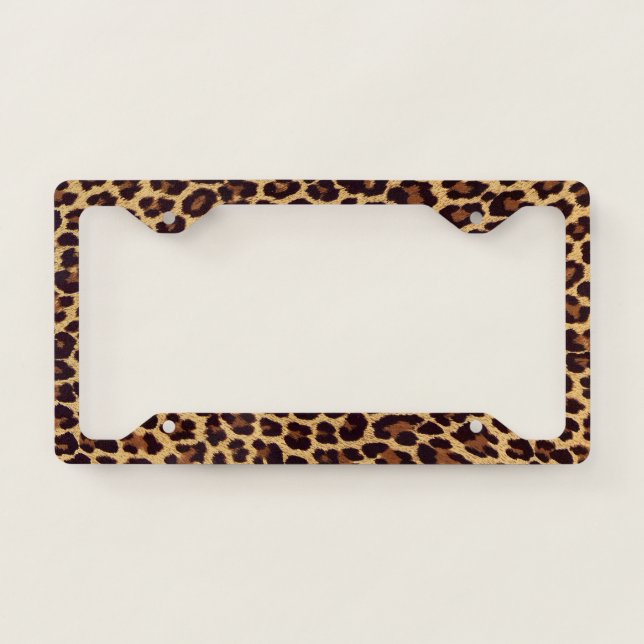 Leopard Print License Plate Frame (Front)