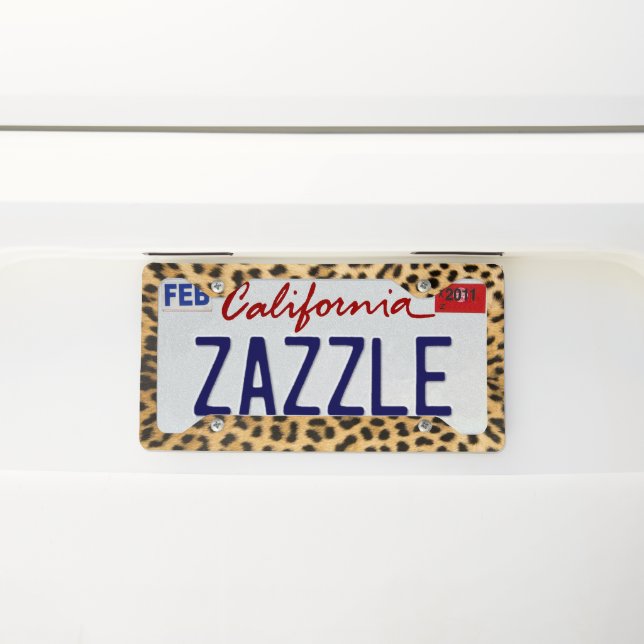 Leopard Print License Plate Frame (On Car)