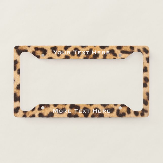 Leopard Print License Plate Frame (Front)