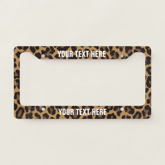 Leopard Print License Plate Frame (Front)