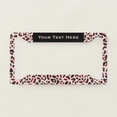 Leopard Print License Plate Frame Pink Frames