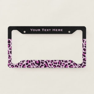 Leopard Print License Plate Frame Purple Frames