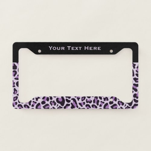 Leopard Print License Plate Frame Purple Frames