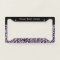 Leopard Print License Plate Frame Purple Frames