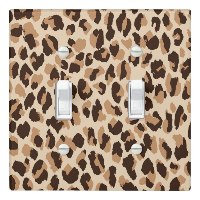Leopard Print Light Switch Cover (In Situ)