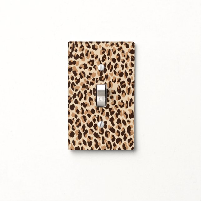 Leopard Print Light Switch Cover (In Situ)