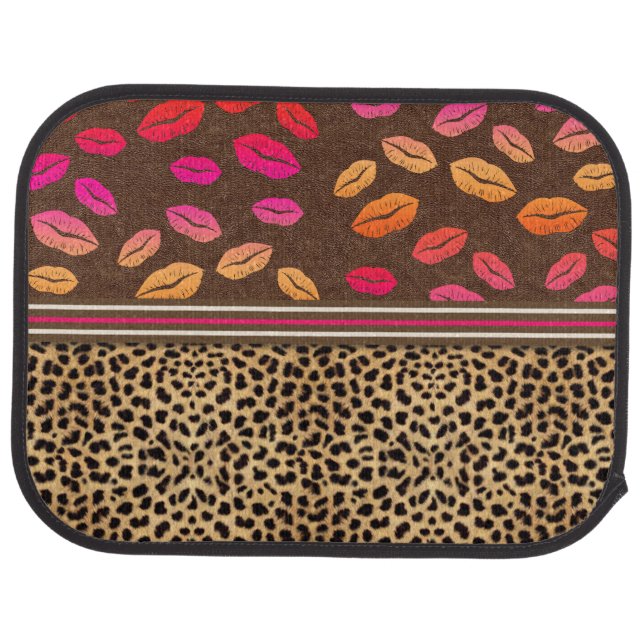 Leopard Print Lips Kisses Car Mat (Rear)