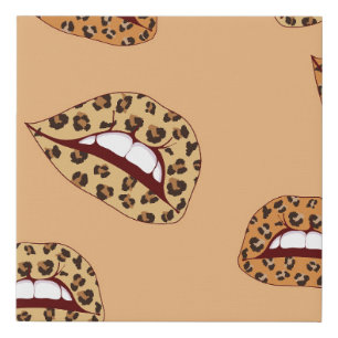 Leopard print lips seamless pattern,cheetah lips d