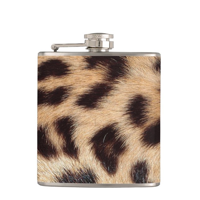 leopard print look texture flask (Front)