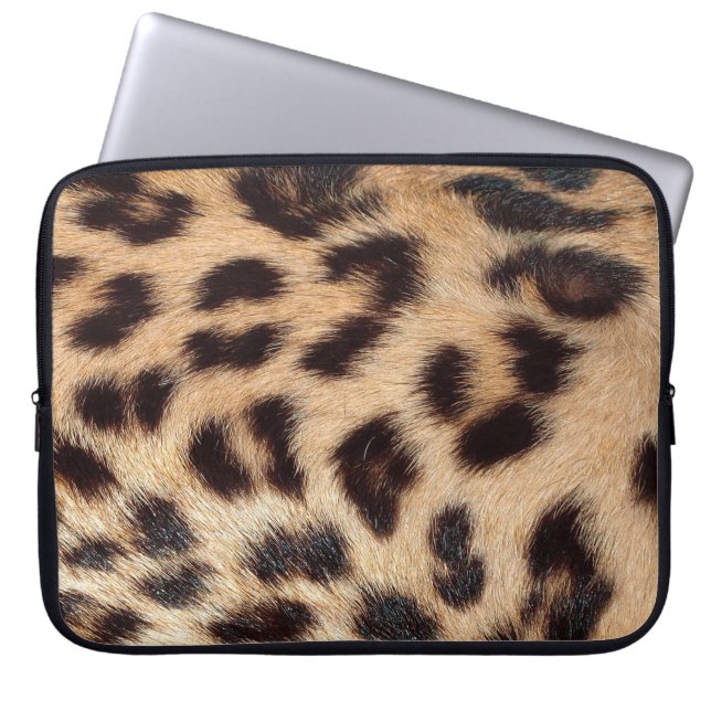 leopard print look texture trendy laptop sleeve (Front)