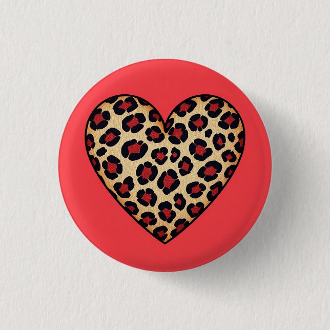 Leopard Print Love Button (Front)