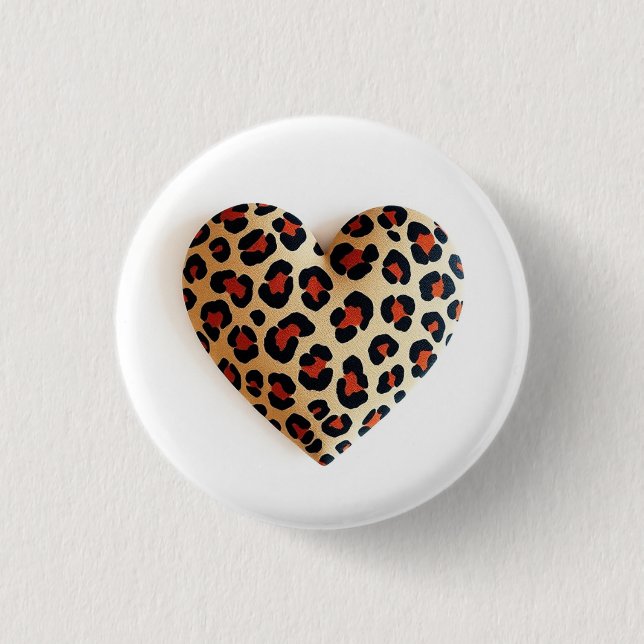 Leopard Print Love Button (Front)