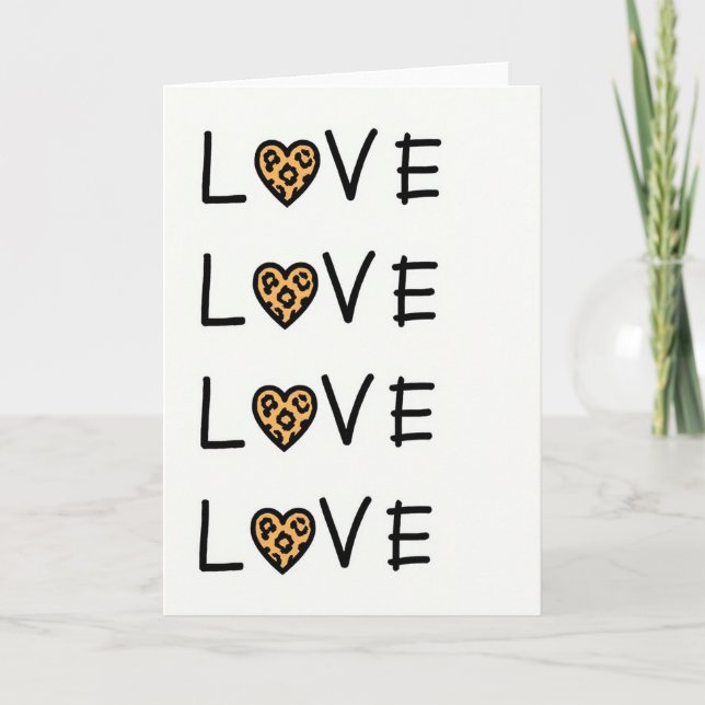 Leopard Print Love Card (Front)