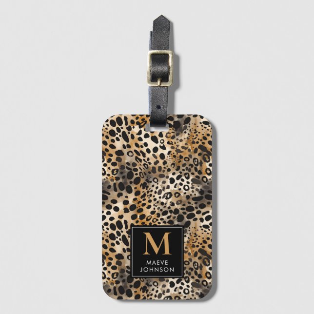 Leopard Print  Luggage Tag (Front Vertical)